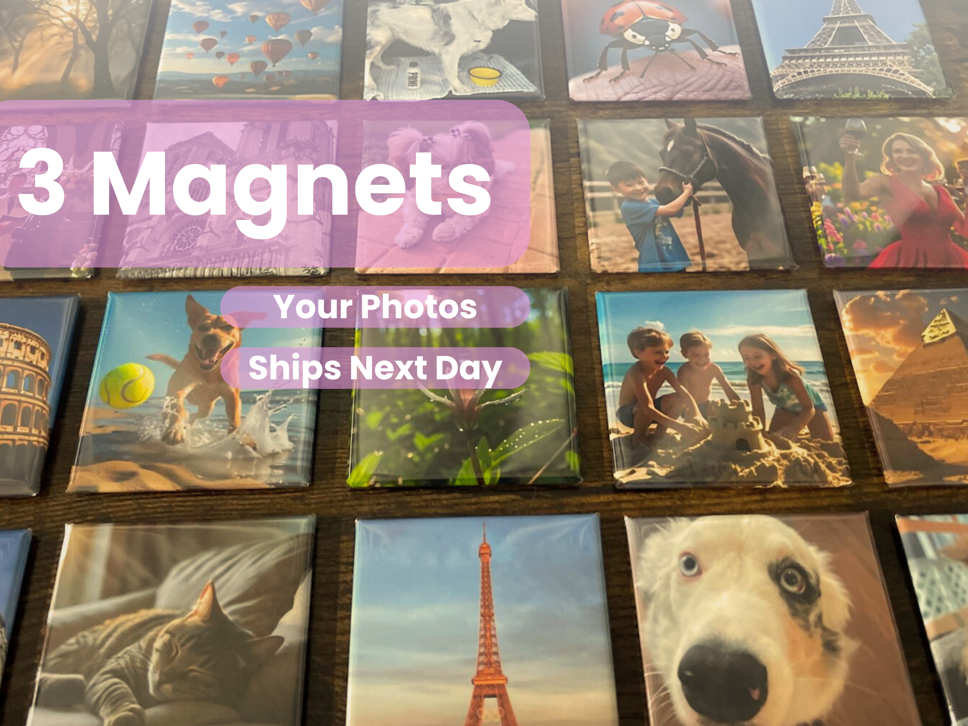Custom set of 3 2x2 in. Magnets