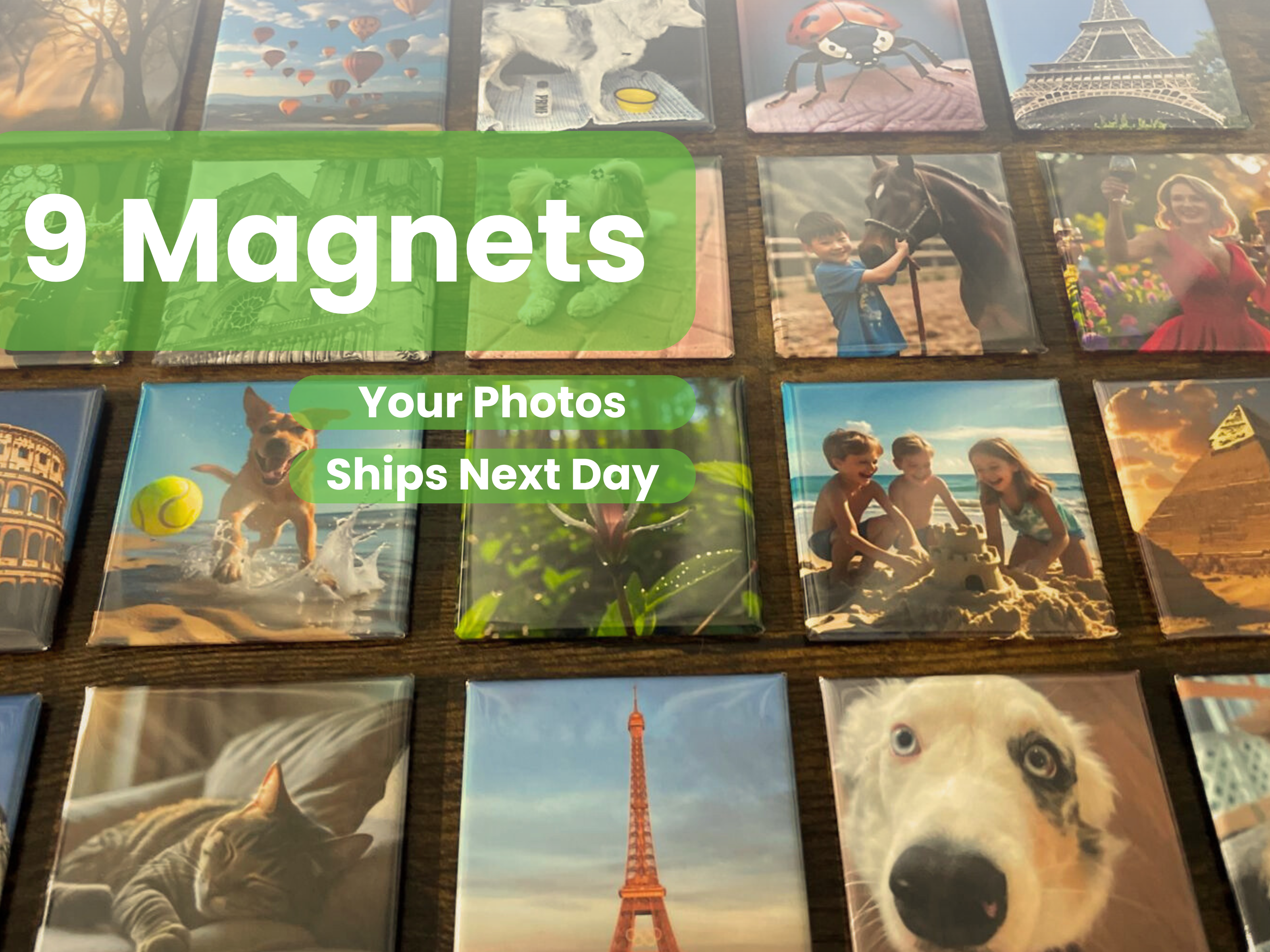 Custom set of 9 2x2 in. Magnets