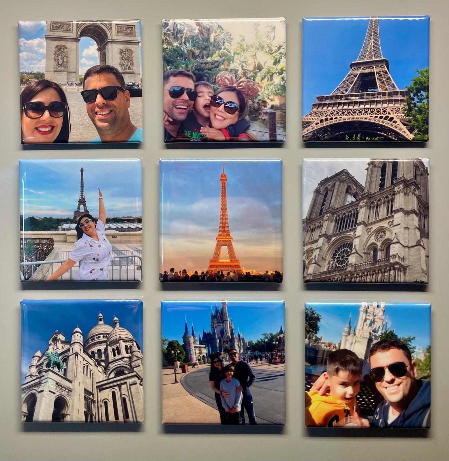 Personalizable set of 9 2x2 in. Magnets