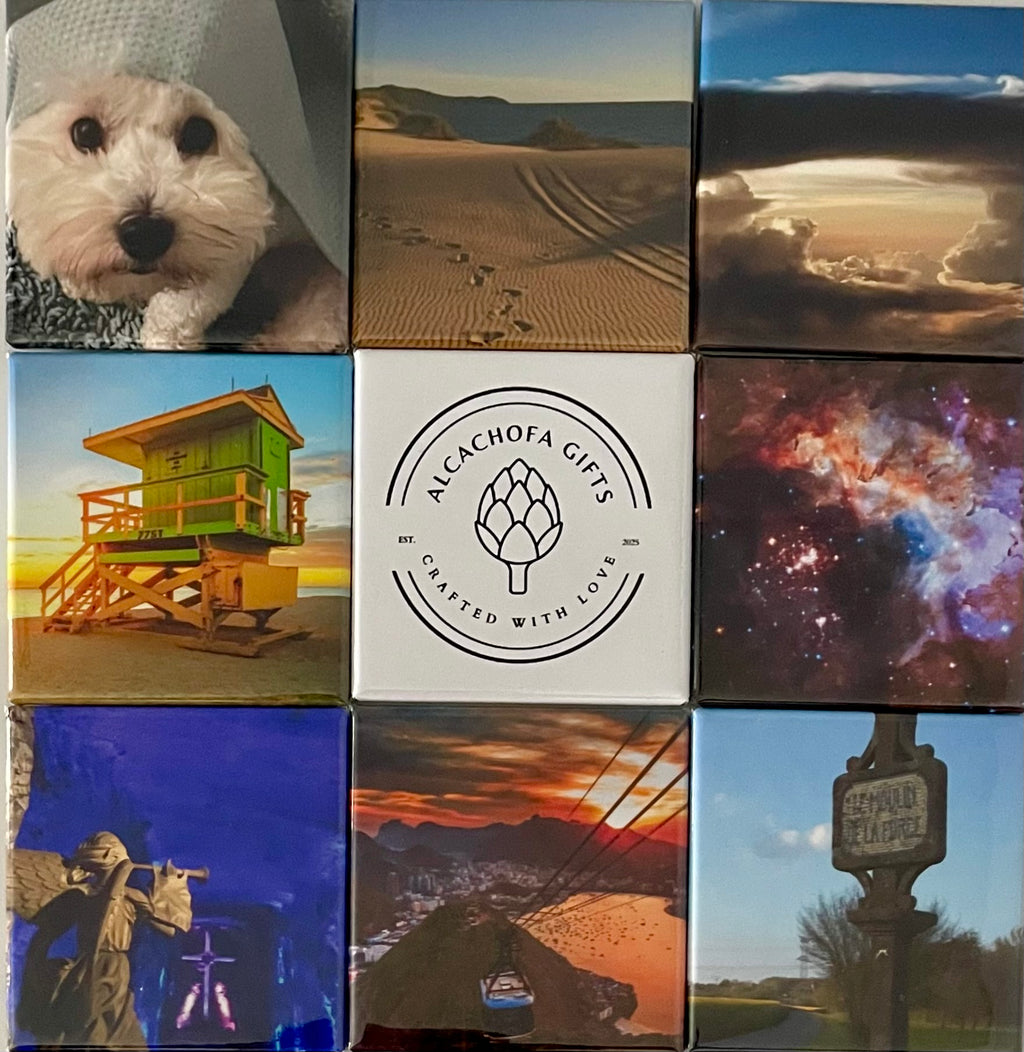 Personalizable set of 9 2x2 in. Magnets